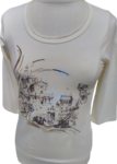 Tshirt wolwit print glittertje