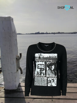 Brandtex tshirt zwart witte print