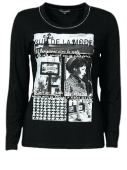 Brandtex tshirt zwart witte print