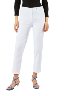 Robell Bella 09 7/8 jumpin zomerbroek katoenen stretch kleur wit voorkant