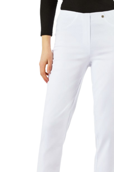 Robell Bella 09 7/8 jumpin zomerbroek katoenen stretch kleur wit taille voor