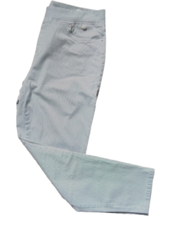 Anna Montana Angelika 1106 Brusselkatoen stretch blauw wit gestreept liggend