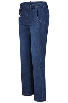 Anna Montana Angelika jump-in jeans model 1045 Mila wide flexi L30 met wijde pijpen in de kleur stonewash zijkant
