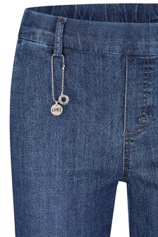 Anna Montana Angelika jump-in jeans model 1045 Mila wide flexi L30 met wijde pijpen in de kleur stonewash detail               