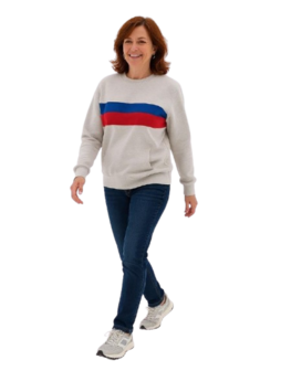 Model draagt de Angelika 1021 thermo jeans kleur stonewash Gemini_Generated_Image