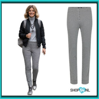 Robell rose  zig zag dessin grijstinten  52625-05424 casual classy