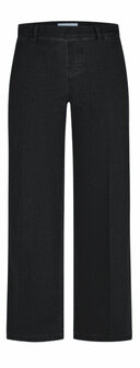 Anna Montana Angelika jump-in jeans model 1045 Mila wide flexi L30 met wijde pijpen in de kleur zwart.flatlay