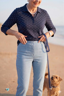 Robell Marie 07 jump-in jeans capri model Marielle  hoge taille geen gedoe met knoop en rits 51664 540