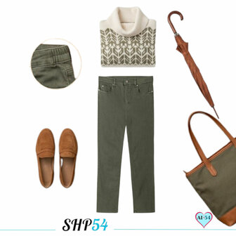 flatlay dora comfort flexi kleur olijf 4014