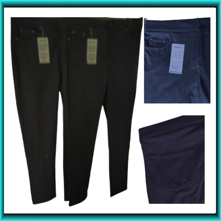 Anna Montana Angelika 1907 tricot broek kleur zwart en marine