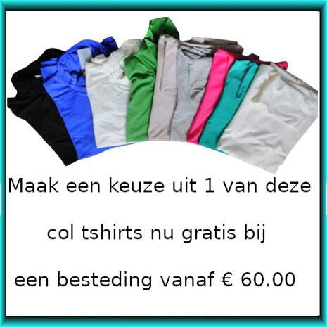 maak een keuze uit 1 van deze col tshirts nu gratis bij een besteding vanaf € 60.00