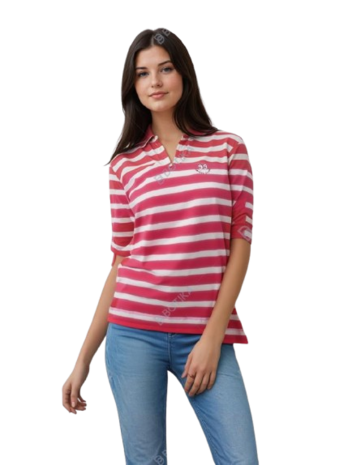 HS sweatshirt  3/4 mouw rood wit gestreept 4225
