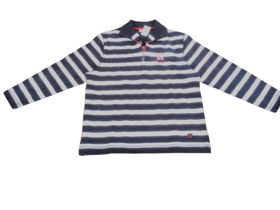 HS sweatshirt 3/4 mouw  grijs wit gestreept 4225