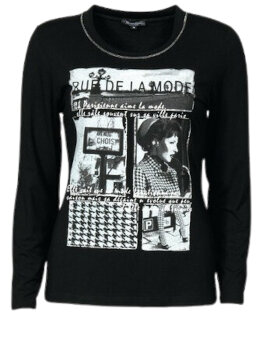 Brandtex tshirt zwart witte print