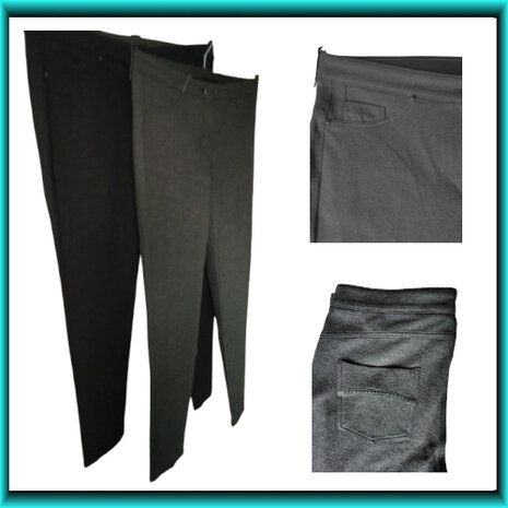 Anna Montana Angelika1943 tricot broek kleur zwart en grijs 