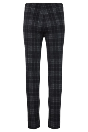 Robell Rose zwart grijs geruite slimfit jumpin broek achterkant