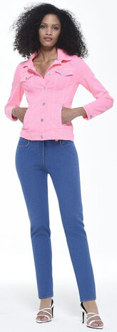 Robell outfit met kort rose jasje en de marie powerdenim 