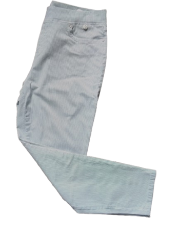 Anna Montana Angelika 1106 Brusselkatoen stretch blauw wit gestreept liggend