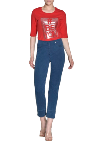 Robell Bella 09 Power Denim kleur jeansblauw  voorkant