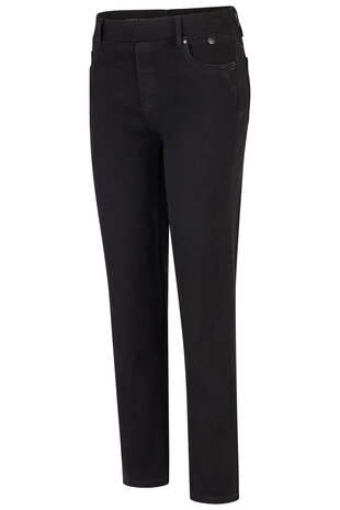 Anna Montana thermo jeans 1021 kleur zwart zij aanzicht