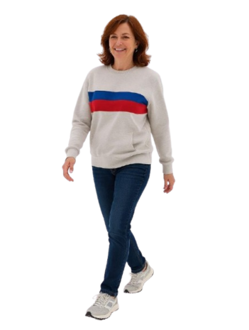 Model draagt de Angelika 1021 thermo jeans kleur stonewash Gemini_Generated_Image