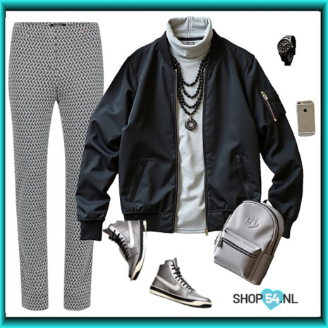 styling inspiratie nostyling inspiratie casual classy  Robell rose  zig zag dessin grijstinten  52625-05424 AI gegenereerd