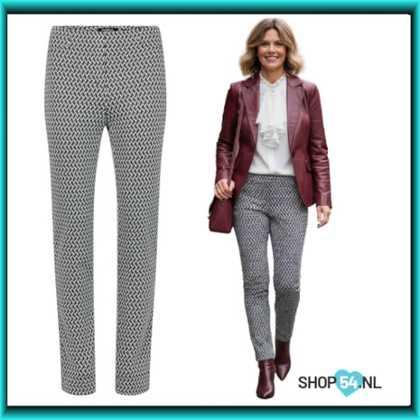 Robell rose  zig zag dessin grijstinten  52625-05424 nonchalant chique model AI gegenereerd