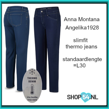 Anna Montana Angelika 1928 thermo jeans kleur blueblack en stonewash