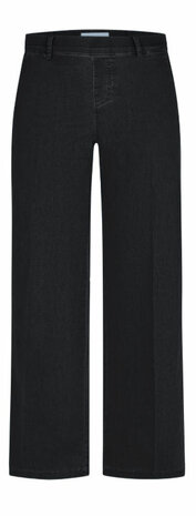 Anna Montana Angelika jump-in jeans model 1045 Mila wide flexi L30 met wijde pijpen in de kleur zwart.flatlay