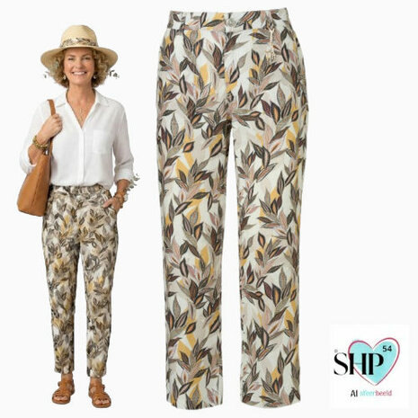 Anna Montana Angelika dames broek met comfortabele pasvorm en print