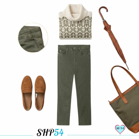 flatlay dora comfort flexi kleur olijf 4014