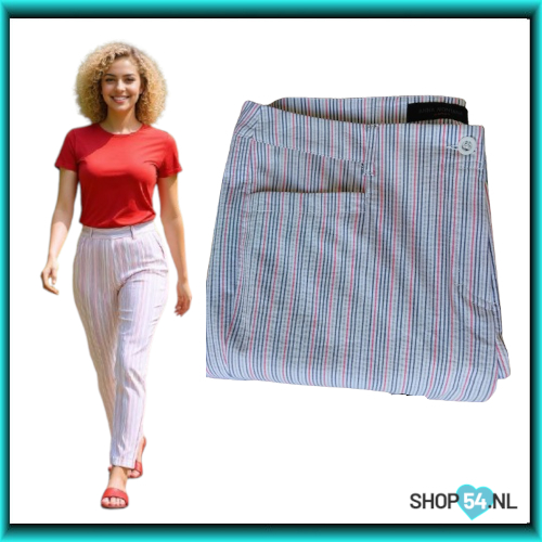 Anna Montana Angelika Hamburg 1215 slim fit 7/8 seersucker zomerbroek