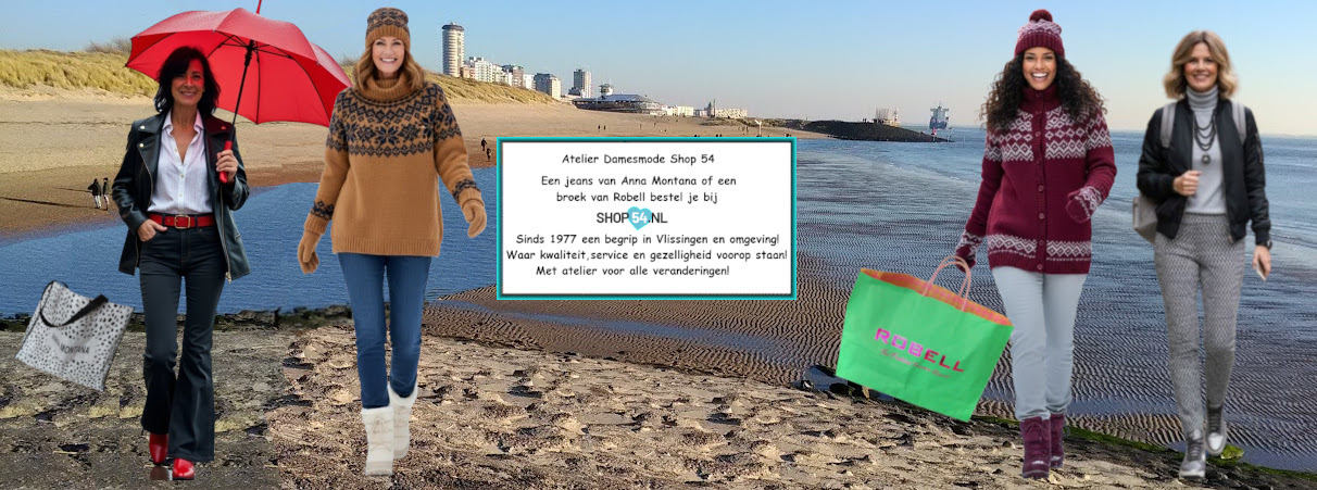 Herfst- en wintermode Anna Montana & Robell – Shop54 Vlissingen Anna Montana en Robell herfst- en wintermode op het strand van Vlissingen – stijlvolle broeken en jeans voor vrouwen van 40+