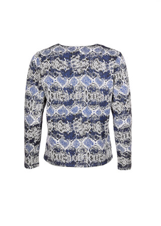 Sunday tricot damesvest blauw dessin